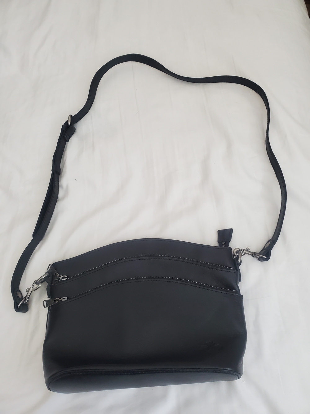Patricia Nash Black Leather Crossbody Bag
